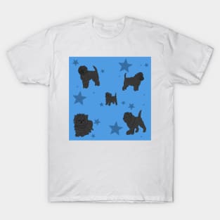 Affenpinscher Pattern Blue T-Shirt